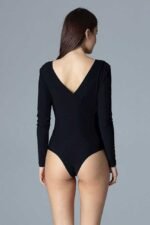 Langarm Body mit V-Ausschnitt