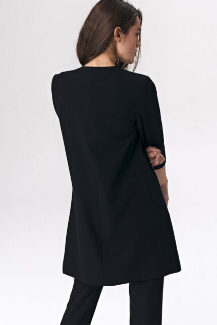 Schwarze Blazer Jacke mit dreiviertel Arm