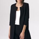 Schwarze Blazer Jacke mit dreiviertel Arm