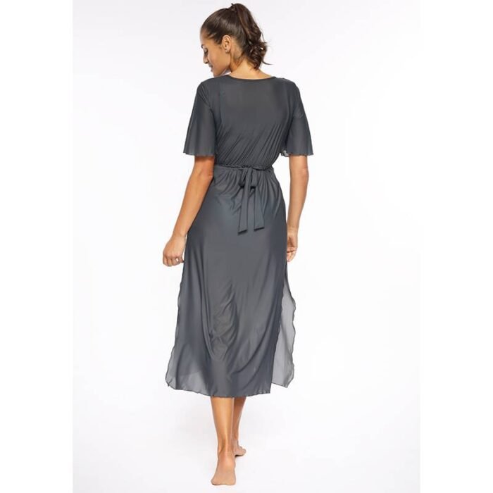Graues leicht transparentes Strandkleid – Bild 3