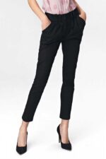 Schwarze elegante Damen Stoffhose