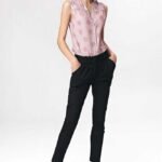 Schwarze elegante Damen Stoffhose