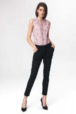Schwarze elegante Damen Stoffhose