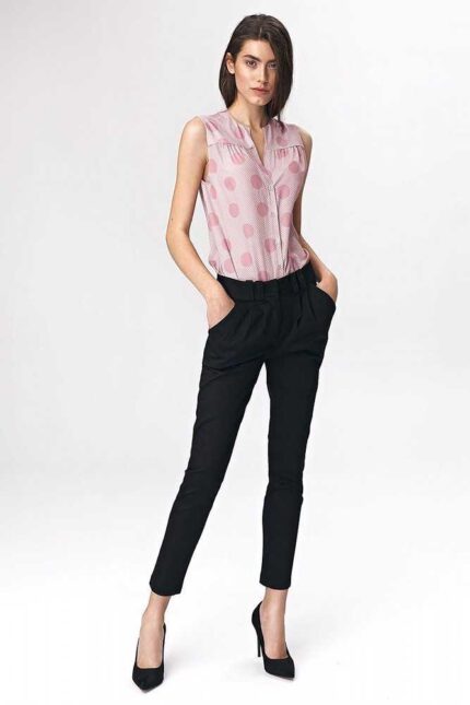 Schwarze elegante Damen Stoffhose