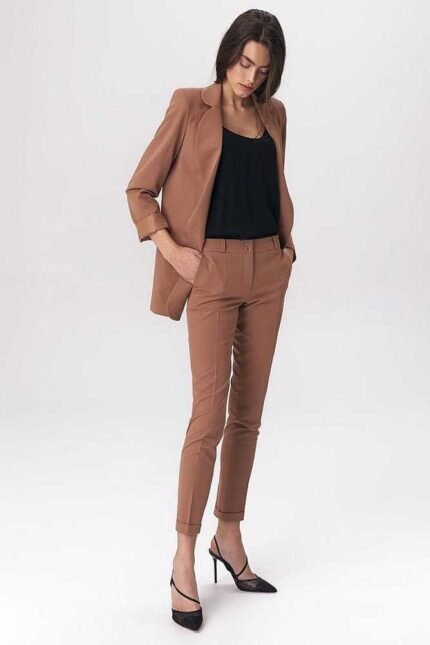 Damen Stoffhose in Karamell