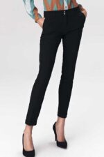 Damen Stoffhose in Schwarz