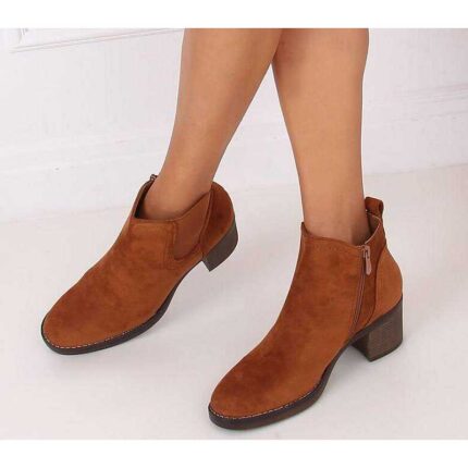 Braune Wildleder Stiefelette mit Einsatz