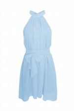 Elegantes blaues luftiges Chiffon Cocktailkleid
