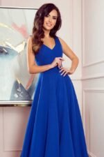 Langes ärmelloses Abendkleid in Kobaltblau