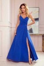 Langes elegantes Kleid in Kobaltblau