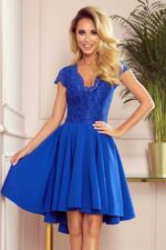 Edles Abendkleid mit Spitze in Königsblau