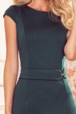 Grünes elegantes Etuikleid in Midilänge – Bild 4