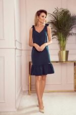 Ärmelloses Kleid mit Rüsche und Schleife