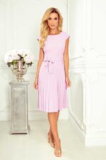 Elegantes Plisseekleid in Flieder Gr. M – Bild 3
