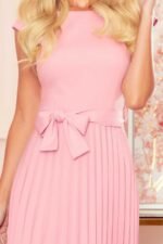 Elegantes sommerliches Plisseekleid Rosé