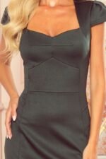 Elegantes grünes Kurzarm Etuikleid