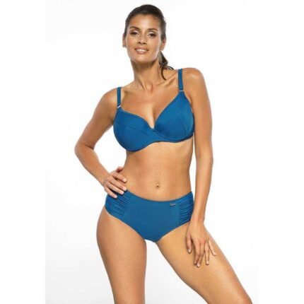 Chicer blauer High Waist Bikini grosse Grössen