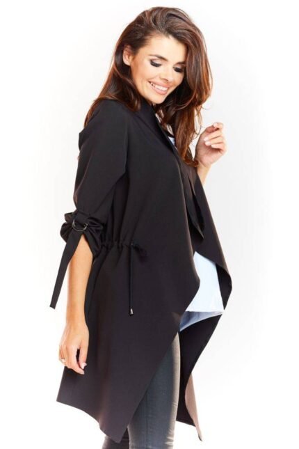 Schwarze verschlusslose lockere jacke