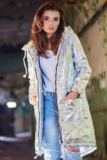 Parka im Oversized Style Silber