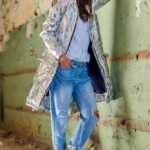 Parka im Oversized Style Silber