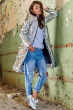 Parka im Oversized Style Silber