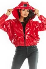Rote Kurzjacke im Blouson Stil