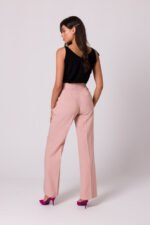 Pinke Bundfaltenhose mit Zierknöpfen – Bild 2