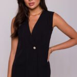 Schwarzes klassisch elegantes ärmelloses Midikleid