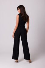 Schwarzer ärmelloser Overall mit weitem Bein – Bild 2