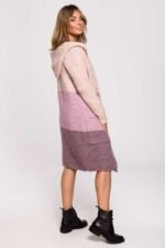 Bunte Longline Strickjacke mit Kapuze – Bild 3
