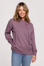 Strickpullover mit Kapuze in Heide – Bild 2