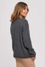 Kurze Strickjacke mit Knöpfen Anthrazit – Bild 2