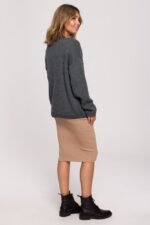 Kurze Strickjacke mit Knöpfen Anthrazit – Bild 4