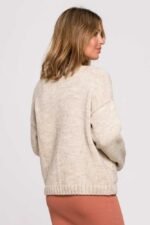 Kurze Strickjacke mit Knöpfen Beige – Bild 2