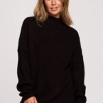 Schwarzer kuscheliger Rollkragenpullover