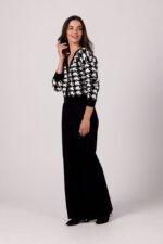 Kurze Schwarz-Weiss Strickjacke mit Knöpfen – Bild 4