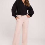 Klassische Damen Stoffhose Beige