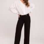 Schwarze klassische Damen Stoffhose