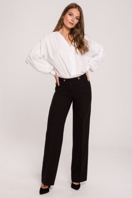 Schwarze klassische Damen Stoffhose