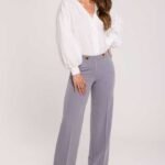 Graue klassische Damen Stoffhose