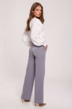 Graue klassische Damen Stoffhose