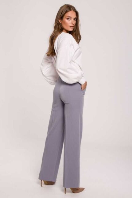 Graue klassische Damen Stoffhose