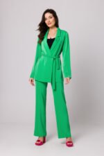 Grüne High Waist Stoffhose – Bild 2