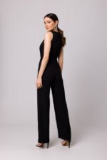 Schwarzer Figurbetonender Overall mit Knotendetail – Bild 3