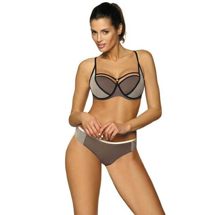 Stylischer Push Up Bikini in Taupe