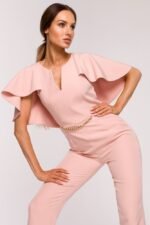 Oveall mit Cape und Kette Puder