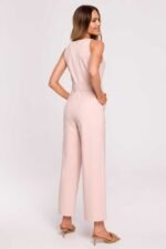 Pinker ärmelloser Overall mit Gürtel