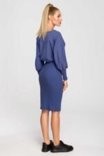 Blaues Kleid mit Bleistiftrock – Bild 2