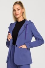 Blaue Blazerjacke mit Kapuze