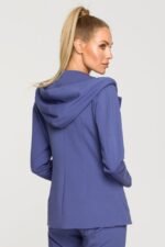 Blaue Blazerjacke mit Kapuze – Bild 2